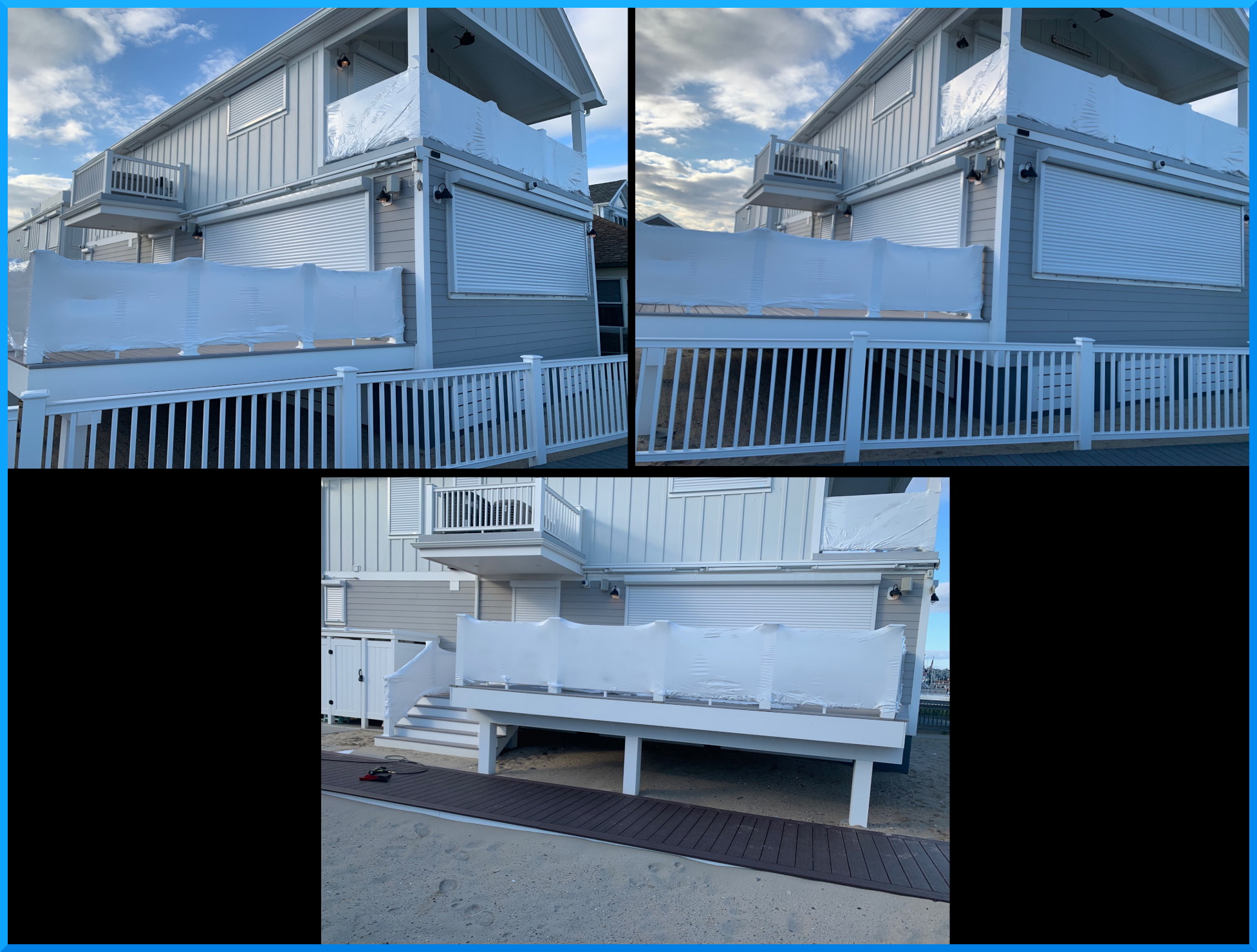 Point Pleasant Beach.. wire railings wrapped up for the winter